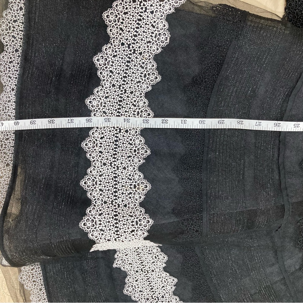 Sachini + Babi Elegant Black and White MIDI Dress with Sleeves Like New - Picture 9 of 12